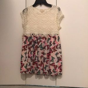 Butterfly dress with lace for girls size 10–12